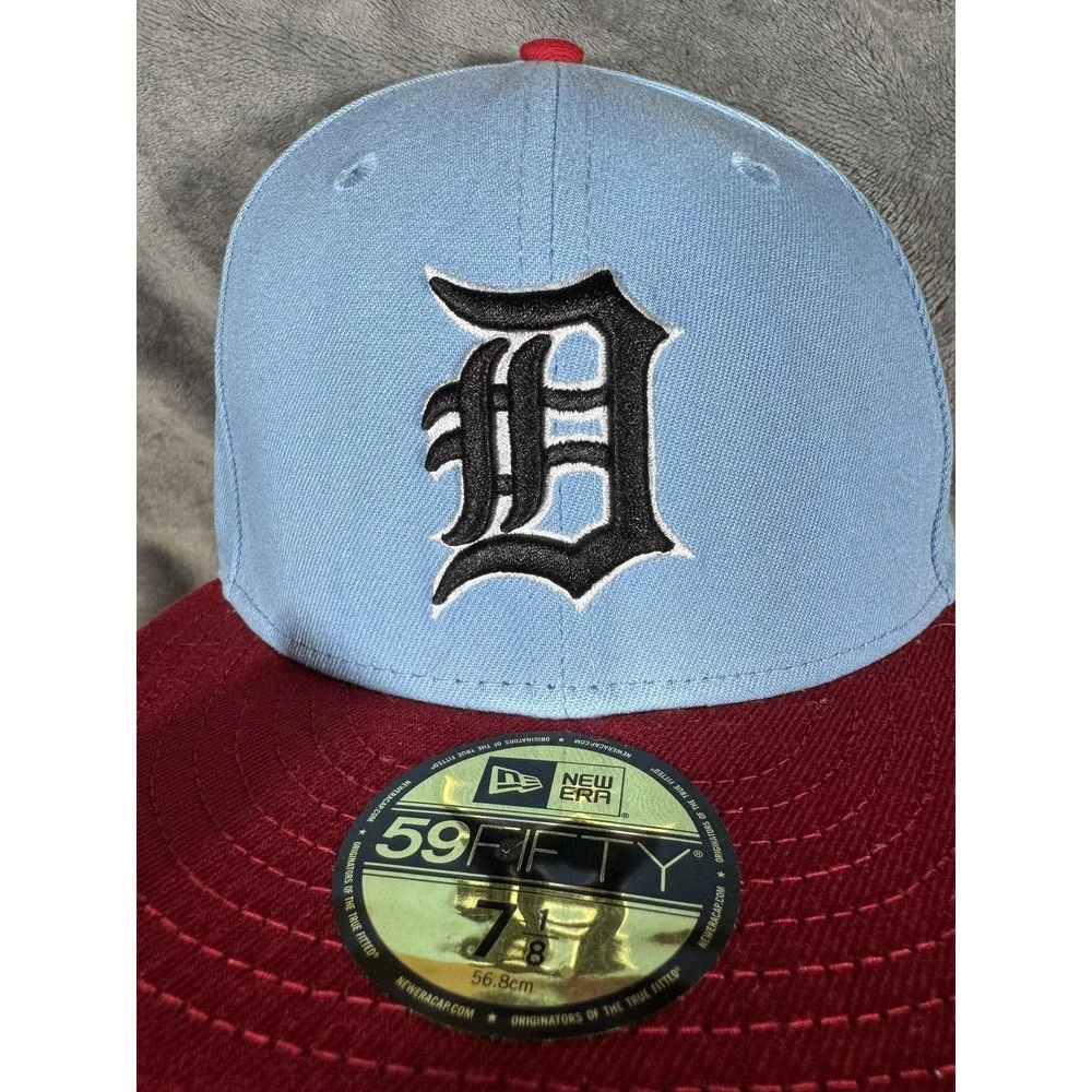Detroit Tigers Hat Cap Fitted Mens 7 1/8 Blue MLB Baseball 2005 All Star New Era